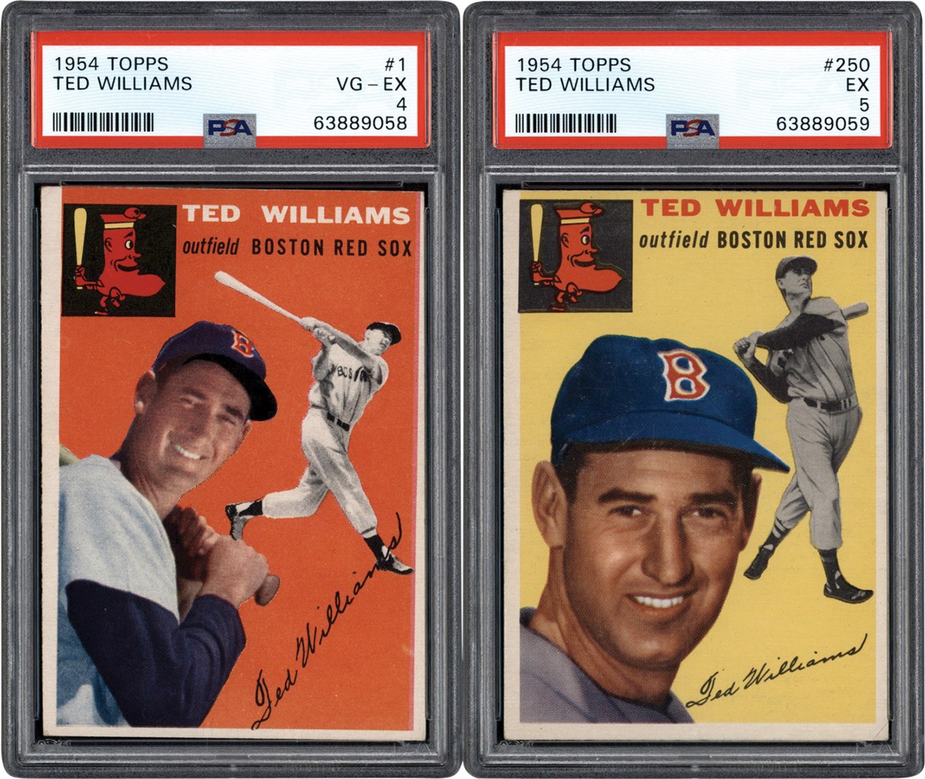 Lot - 1954 Topps Ted Williams Baseball Card #250