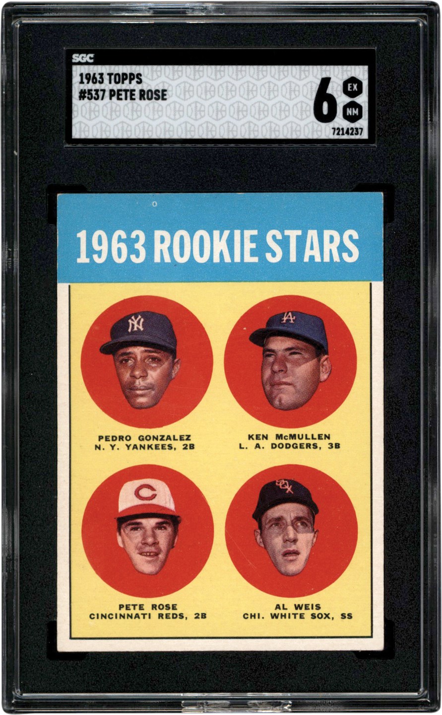 1963 Topps #537 Pete Rose Rookie SGC EX-MT 6