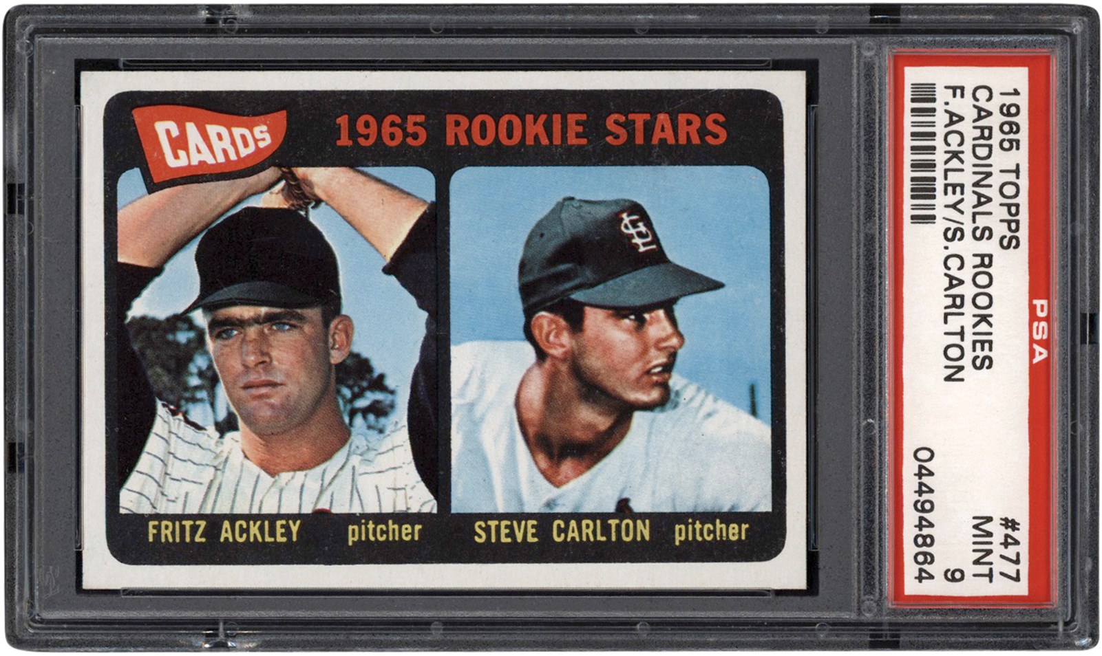 1965 Topps #477 Steve Carlton Rookie PSA MINT 9