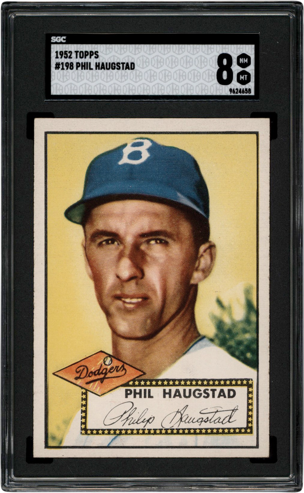 1952 Topps Baseball #198 Phil Haugstad SGC NM-MT 8
