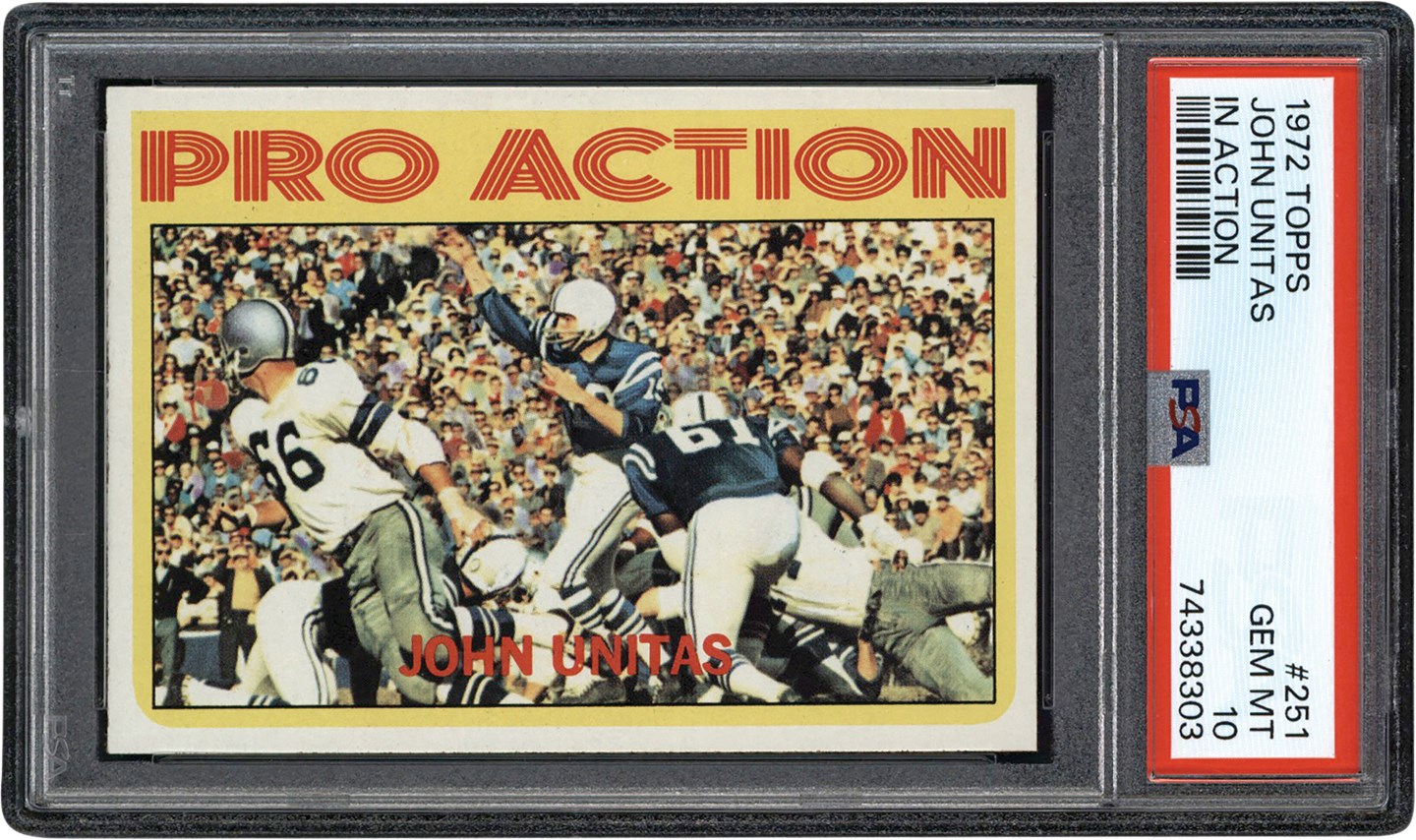 1972 Topps Football #251 Johnny Unitas In Action PSA GEM-MT 10