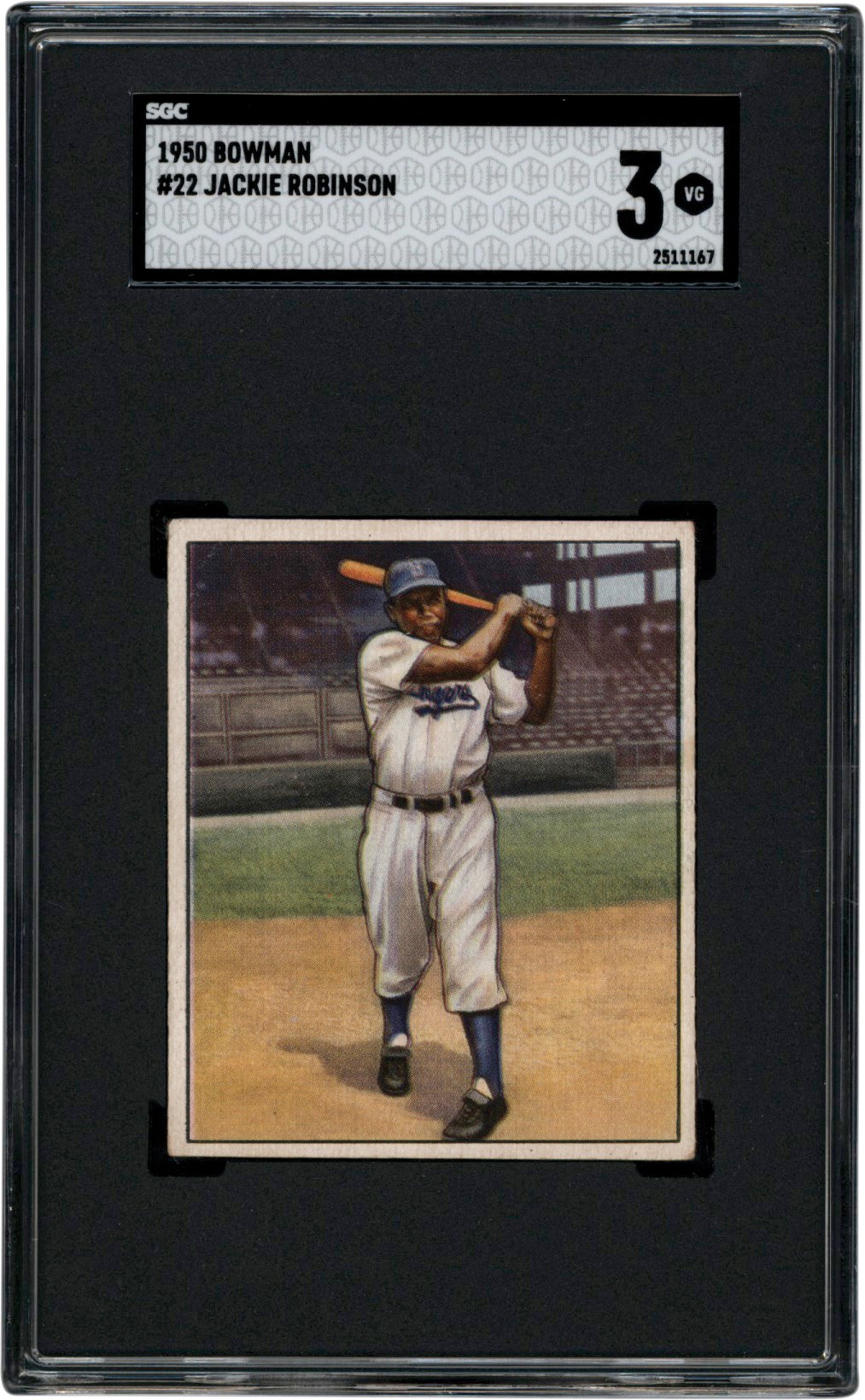 1950 Bowman Baseball #22 Jackie Robinson SGC VG 3