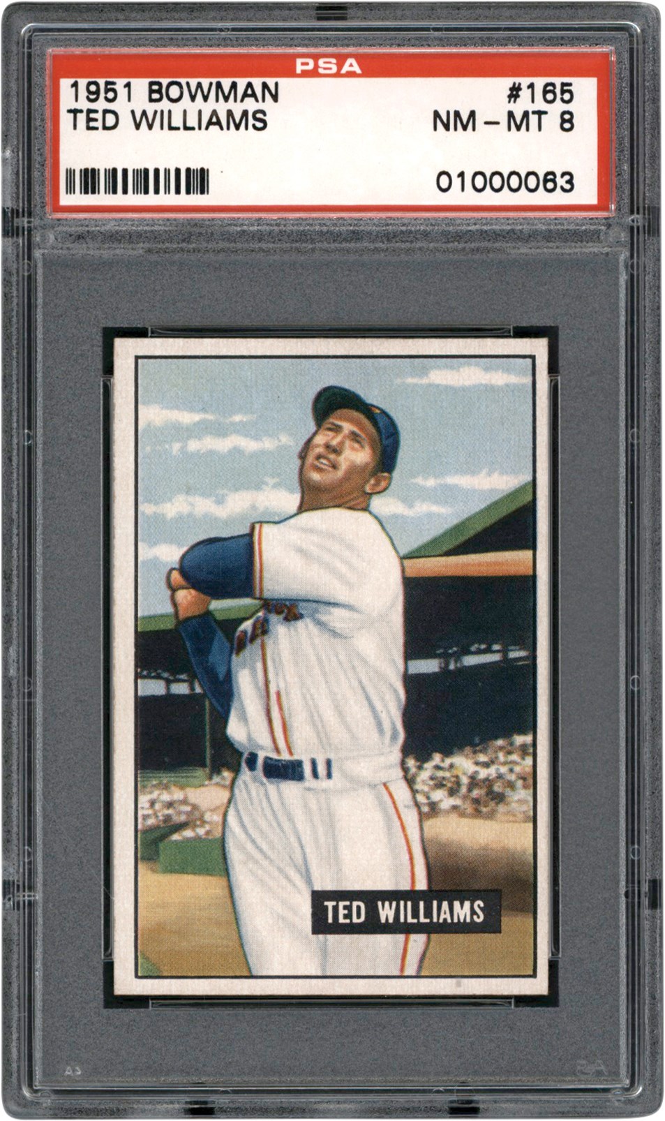 1951 Bowman Baseball #165 Ted Williams PSA NM-MT 8