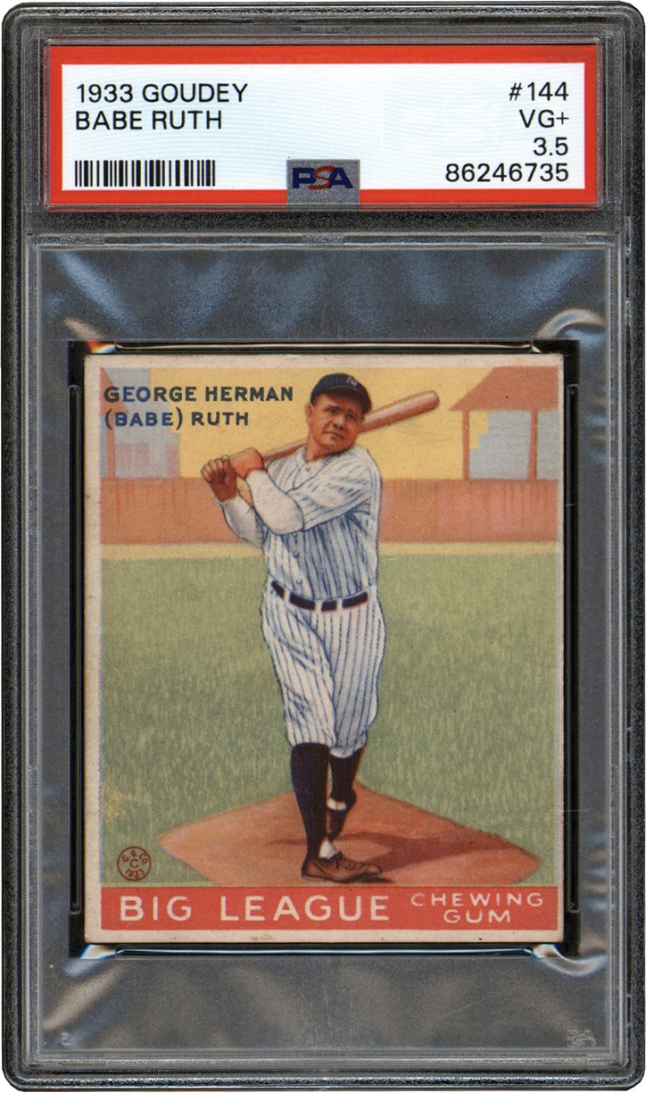 1933 Goudey #144 Babe Ruth PSA VG+ 3.5