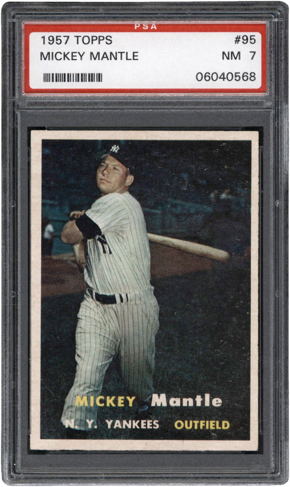 1957 Topps Baseball #95 Mickey Mantle PSA NM 7