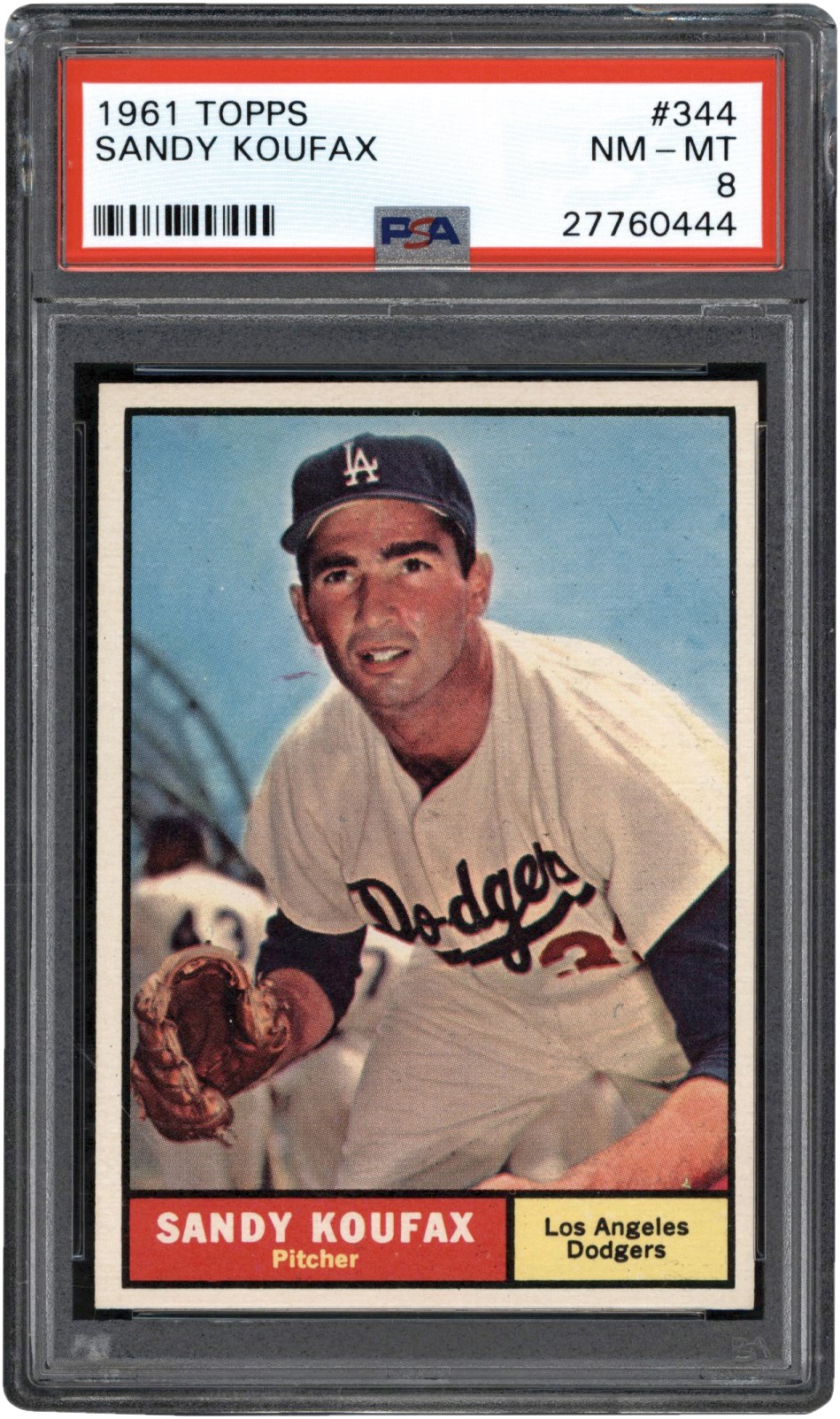 1961 Topps Baseball #344 Sandy Koufax PSA NM-MT 8