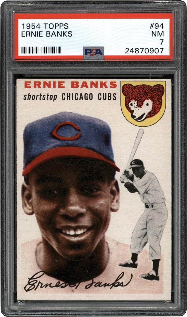 1954 Topps Baseball #94 Ernie Banks Rookie Card PSA NM 7