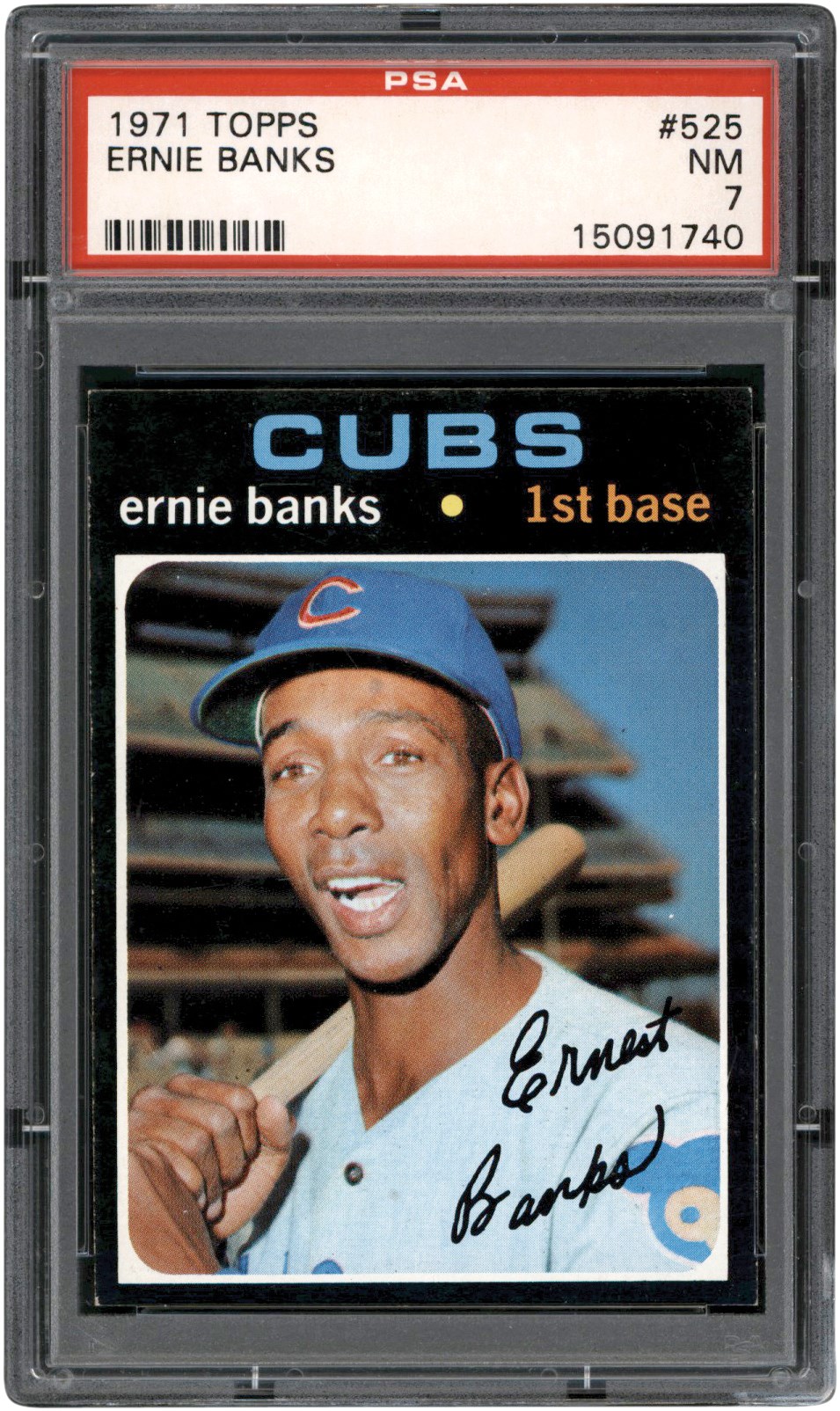 1971 Topps Baseball #525 Ernie Banks PSA NM 7