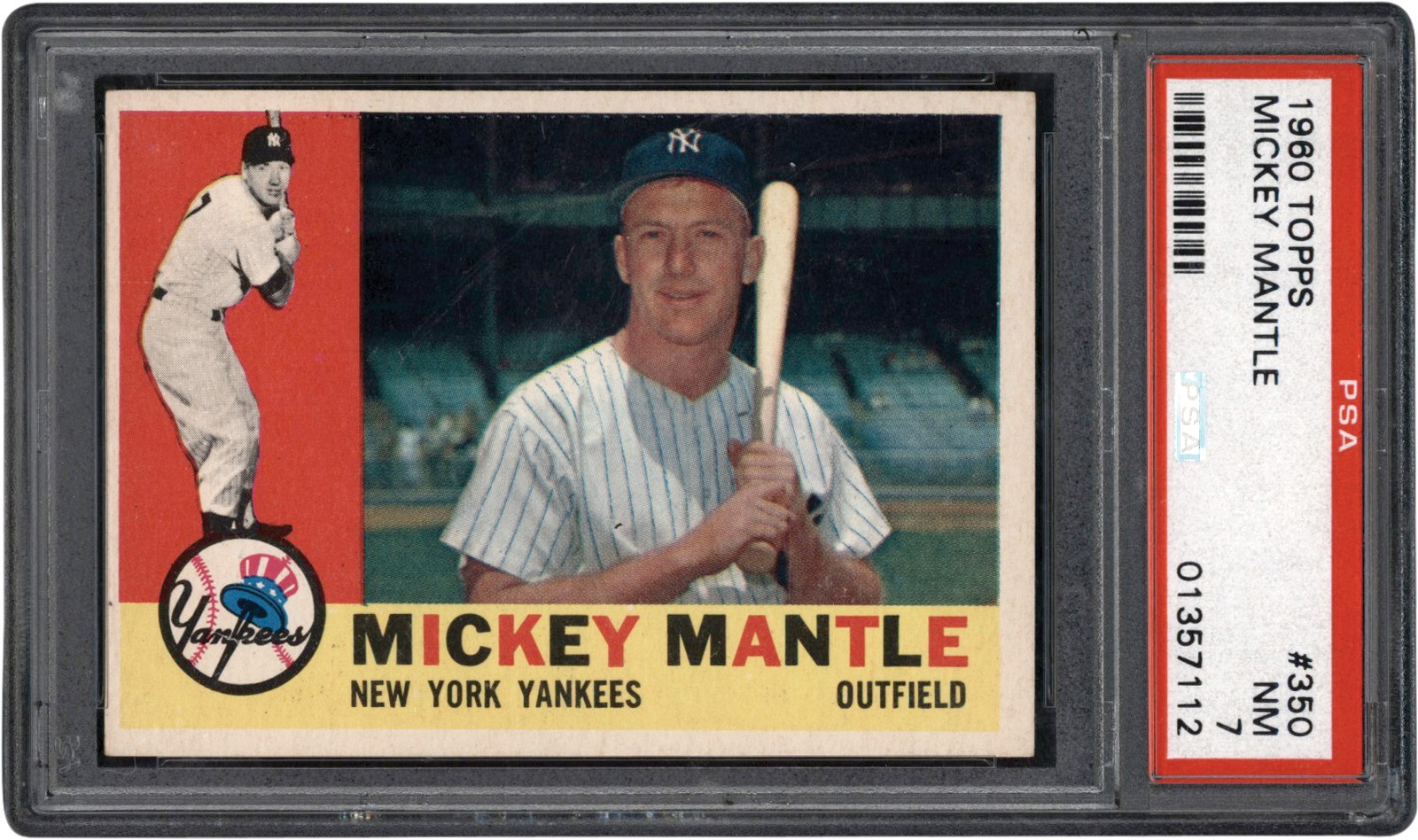 1960 Topps Baseball #350 Mickey Mantle PSA NM 7