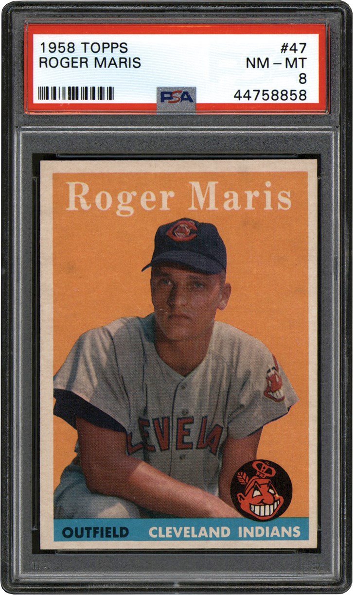 1958 Topps Baseball #47 Roger Maris Rookie Card PSA NM-MT 8