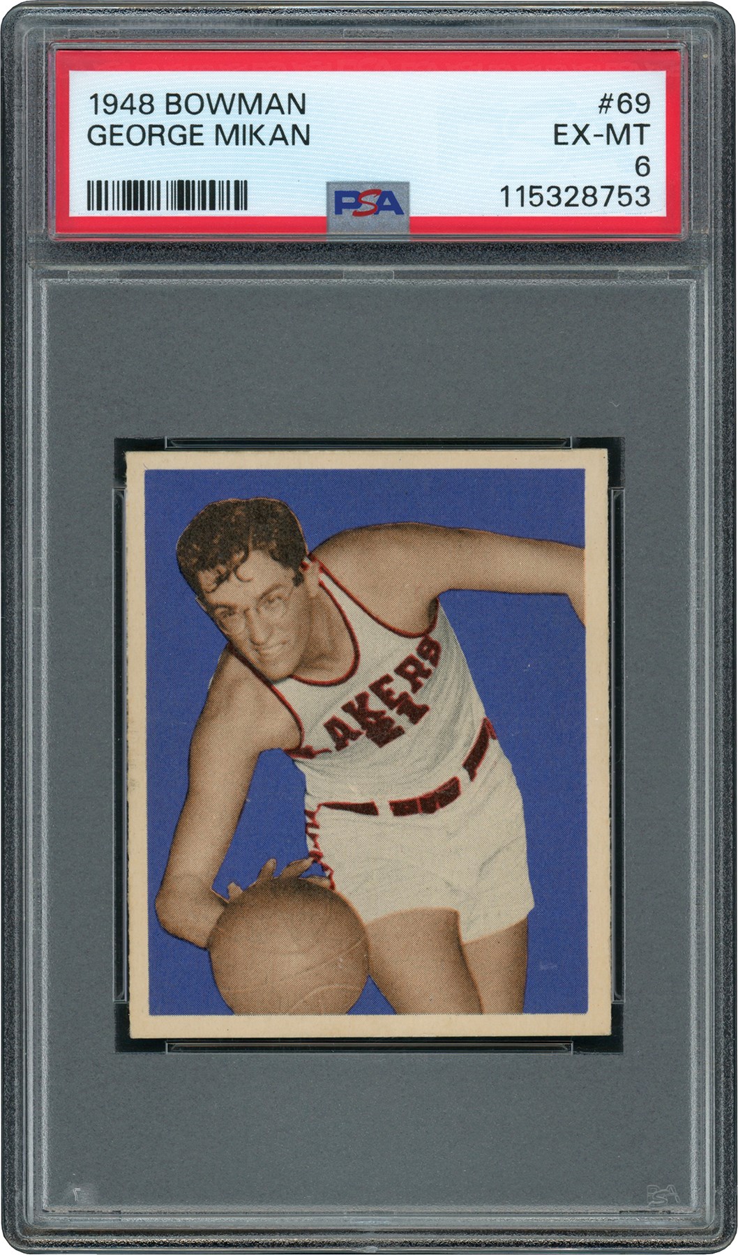 1948 Bowman Basketball #69 George Mikan Rookie Card PSA EX-MT 6