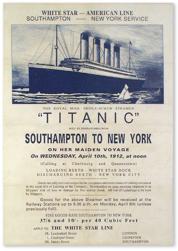 Get Poster Advertising Titanic Maiden Voyage
 Background
