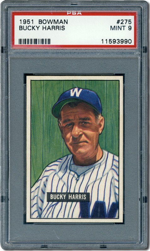 1951 Bowman #275 Bucky Harris PSA 9 Mint