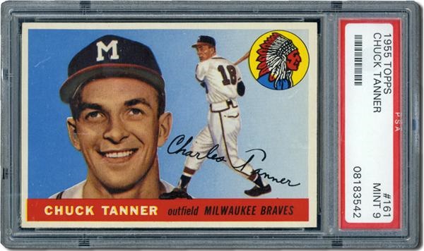 1955 Topps #161 Chuck Tanner PSA 9 Mint