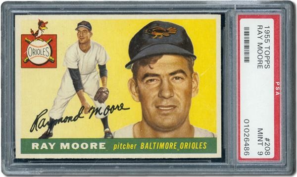 1955 Topps #208 Ray Moore PSA 9 Mint