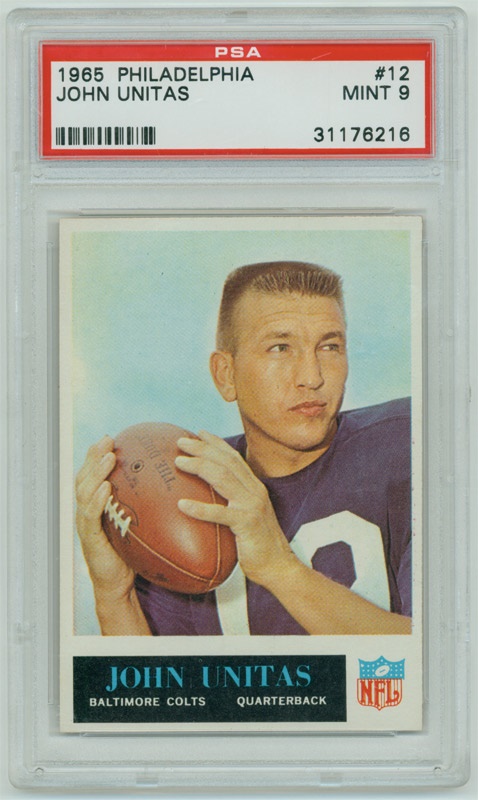 1965 Philadelphia Football # 12 Johnny Unitas PSA 9 MINT