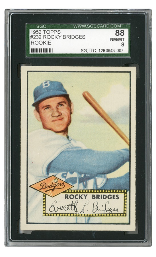 1952 Topps #239 Rocky Bridges SGC NM/MT 8 (88)