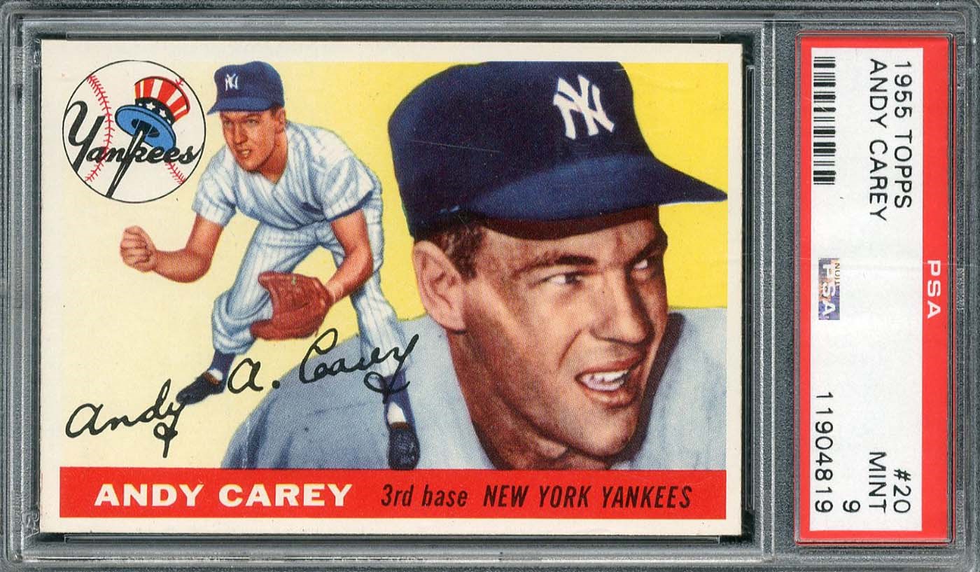 1955 Topps #20 Andy Carey - PSA MINT 9