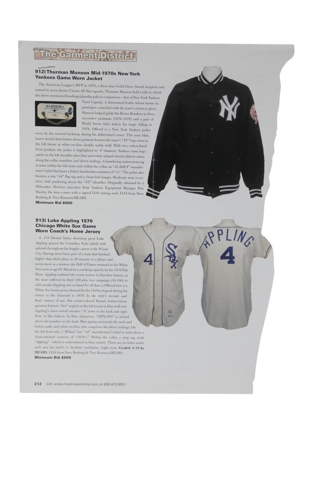 Lot Detail - 1974 Thurman Munson New York Yankees Game-Used Road