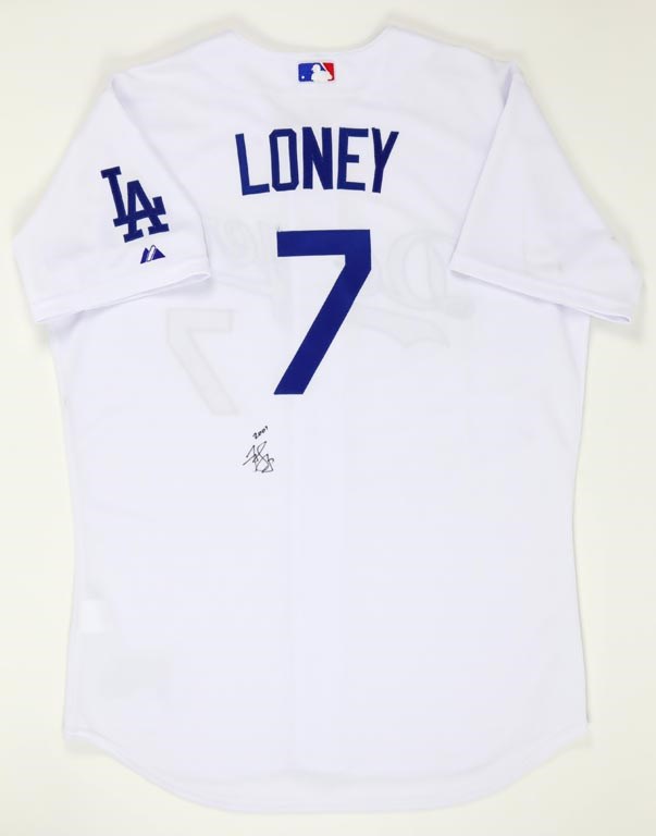 7 JAMES LONEY Los Angeles Dodgers MLB 1B White Throwback Jersey