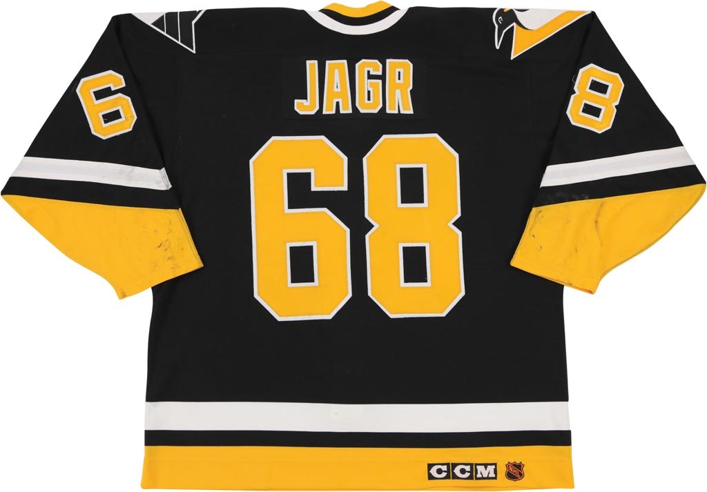Pittsburgh Penguins Jaromir Jagr White CCM Vintage Hockey Jersey - SZ 54