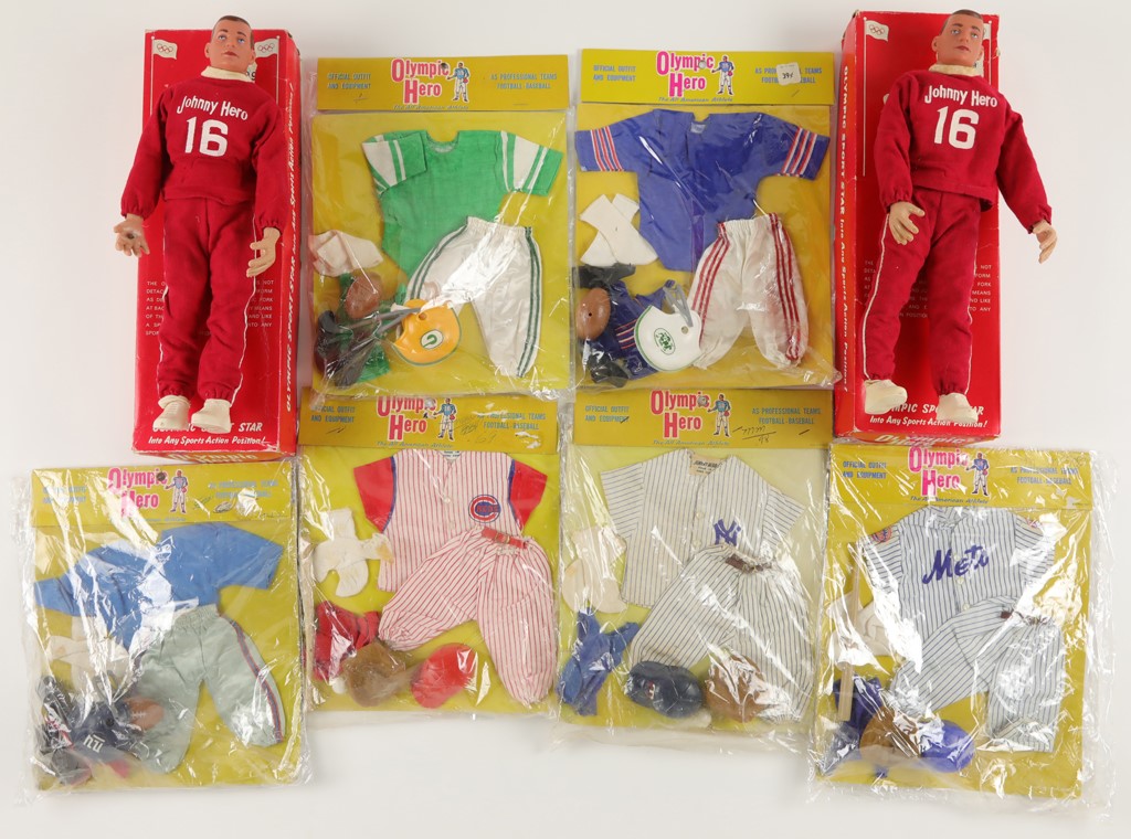 1960s Johnny Hero Collection with Sealed Official Outfit and Equipment Packages (11)