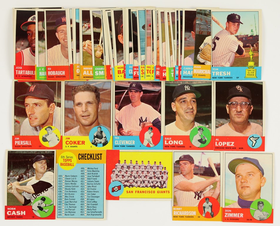 Baseball and Trading Cards - 1963 Topps Baseball High Grade Collection (65)