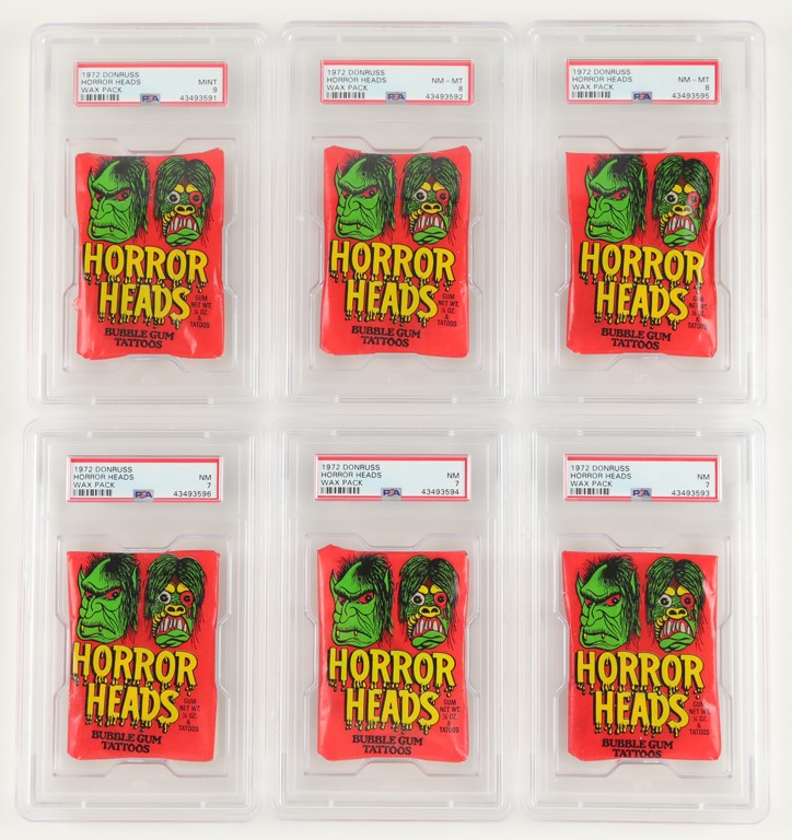 - 1972 Donruss Horror Heads Unopened Packs PSA (6)