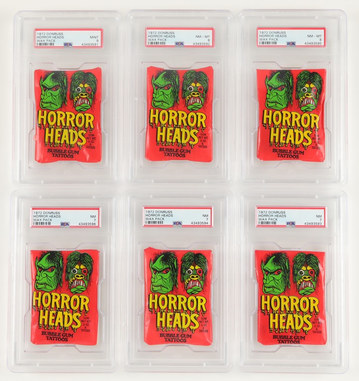 Non-Sports Cards - 1972 Donruss Horror Heads Unopened Packs PSA (6)