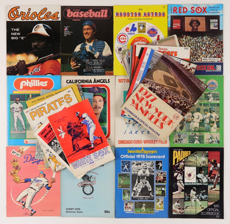 Tickets, Publications & Pins - High Grade Collection of 1960s-70s Baseball Programs (250+)