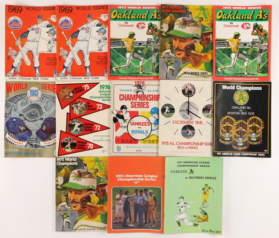 - Massive Collection of 1960s-80s World Series, League Championship, NFL, & NBA Programs (213)