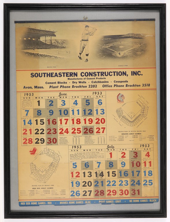 1953 Braves Field-Fenway Park Calendar